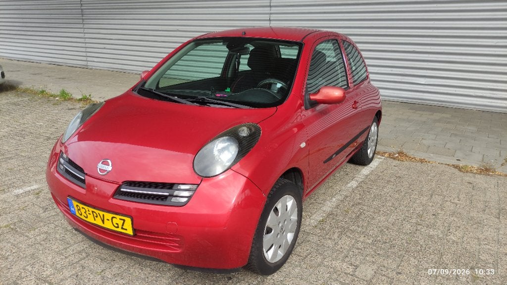 Nissan Micra 1.2 59KW 3DR 2004 Rood, Auto's, Voorwielaandrijving, 31 €/maand, 4 cilinders, Origineel Nederlands