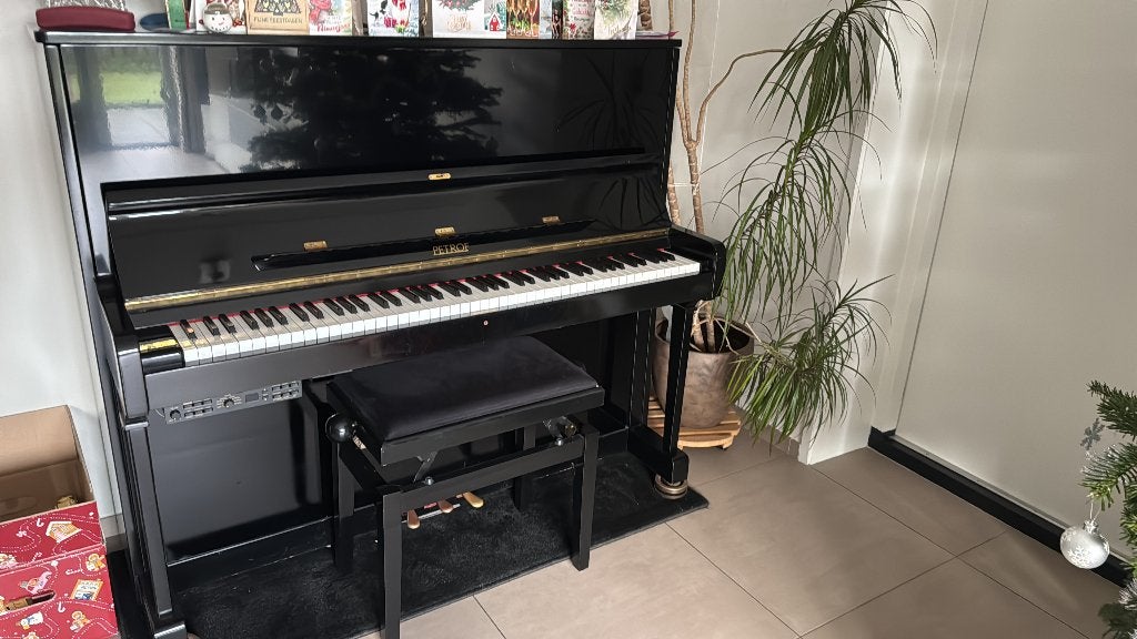 Zwarte Silent Petrof M 125 piano met Silent systeem, Muziek en Instrumenten, Piano's, Ophalen, Gebruikt, Zwart, Piano