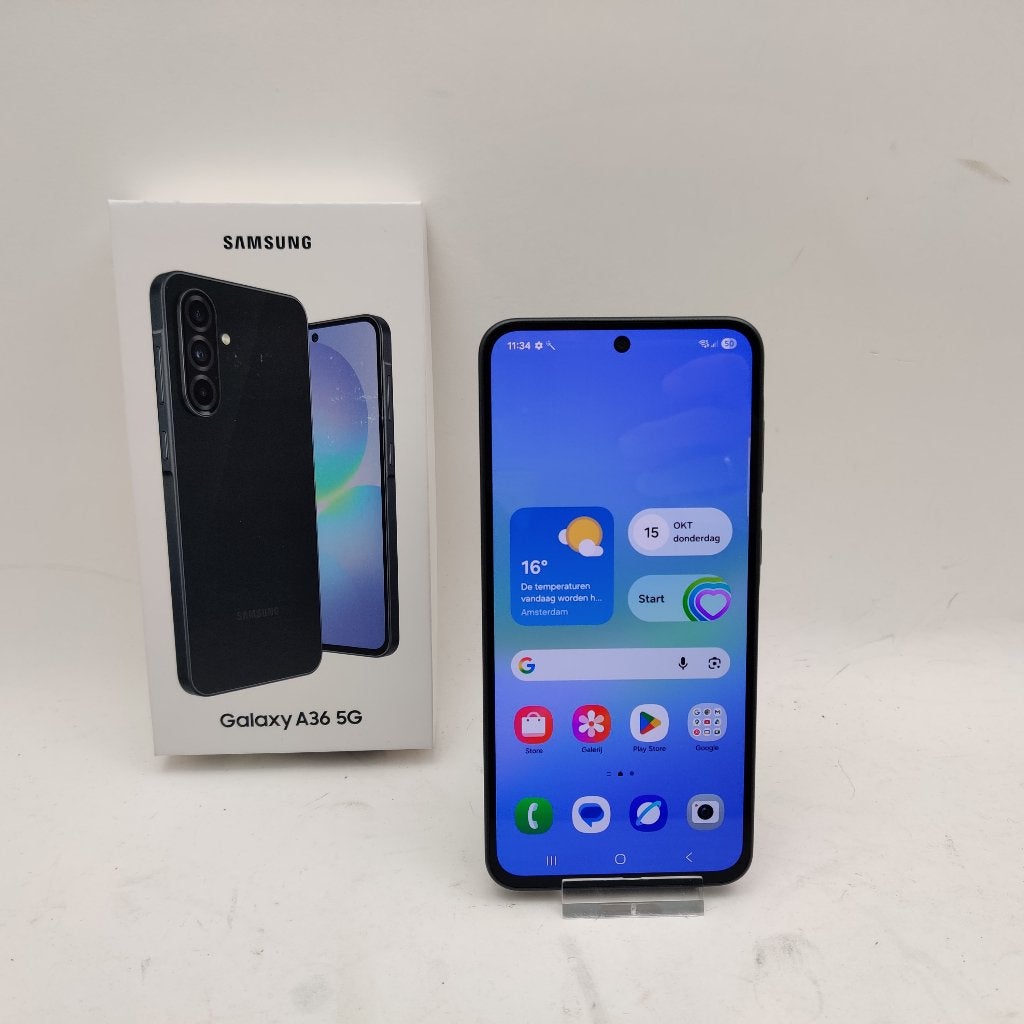 Samsung Galaxy A36 5G 128GB 6GB Android 16 nu voor €199.99, S, Zwart, Touchscreen, Ophalen of Verzenden