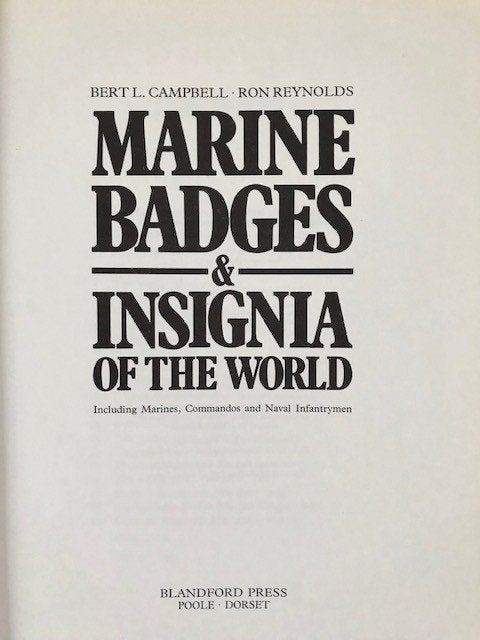 Marine Badges & Insignia of the World - Campbell & Reynolds, Verzamelen, Ophalen of Verzenden, Marine, Overige gebieden, Boek of Tijdschrift