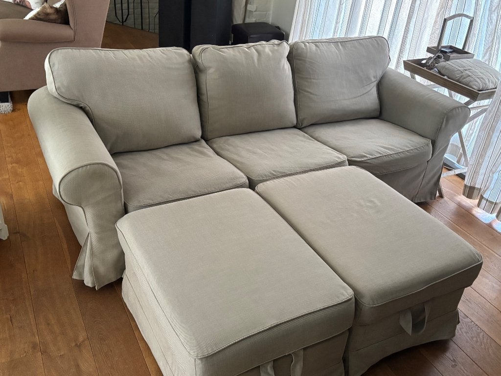 Ikea 3 persoons ektorp bank, Huis en Inrichting, Banken | Bankstellen, Ophalen, Gebruikt, Driepersoons, 75 tot 100 cm