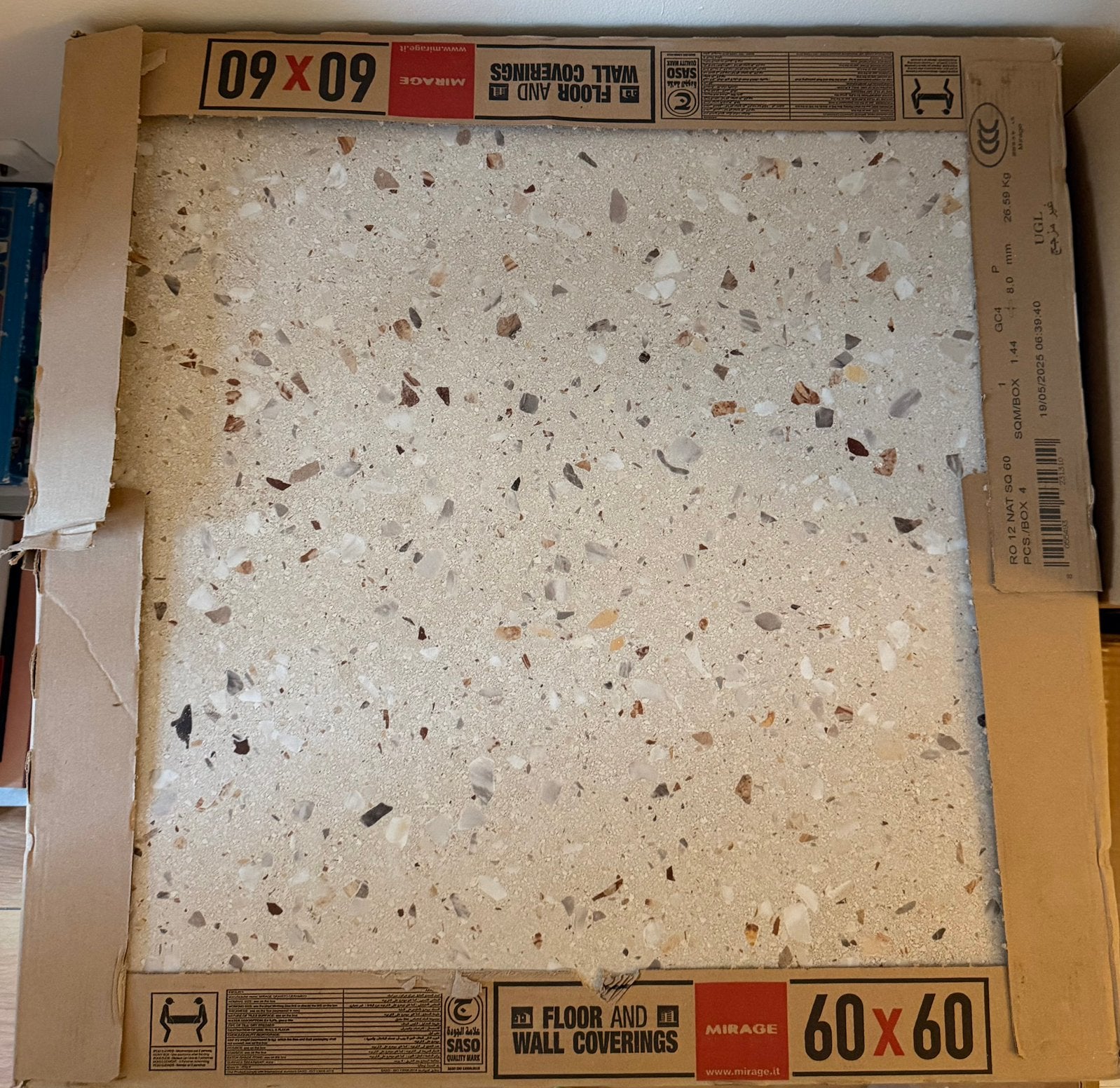 Terrazzo Floor Tiles - 3 boxes - Mirage (Made in Italy), Doe-het-zelf en Verbouw, Tegels, Ophalen, 60 cm of meer, Keramiek, Zo goed als nieuw
