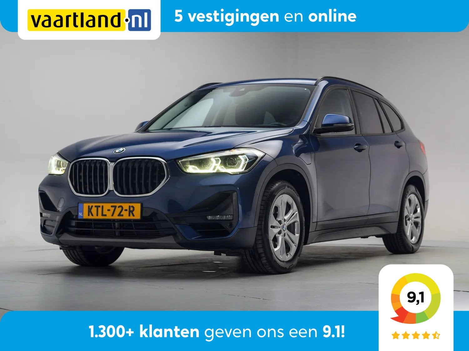 BMW X1 xDrive 25e Executive Aut. [ Navi LED Trekhaak ], Auto's, Dealer onderhouden, Gebruikt, 750 kg, Blauw
