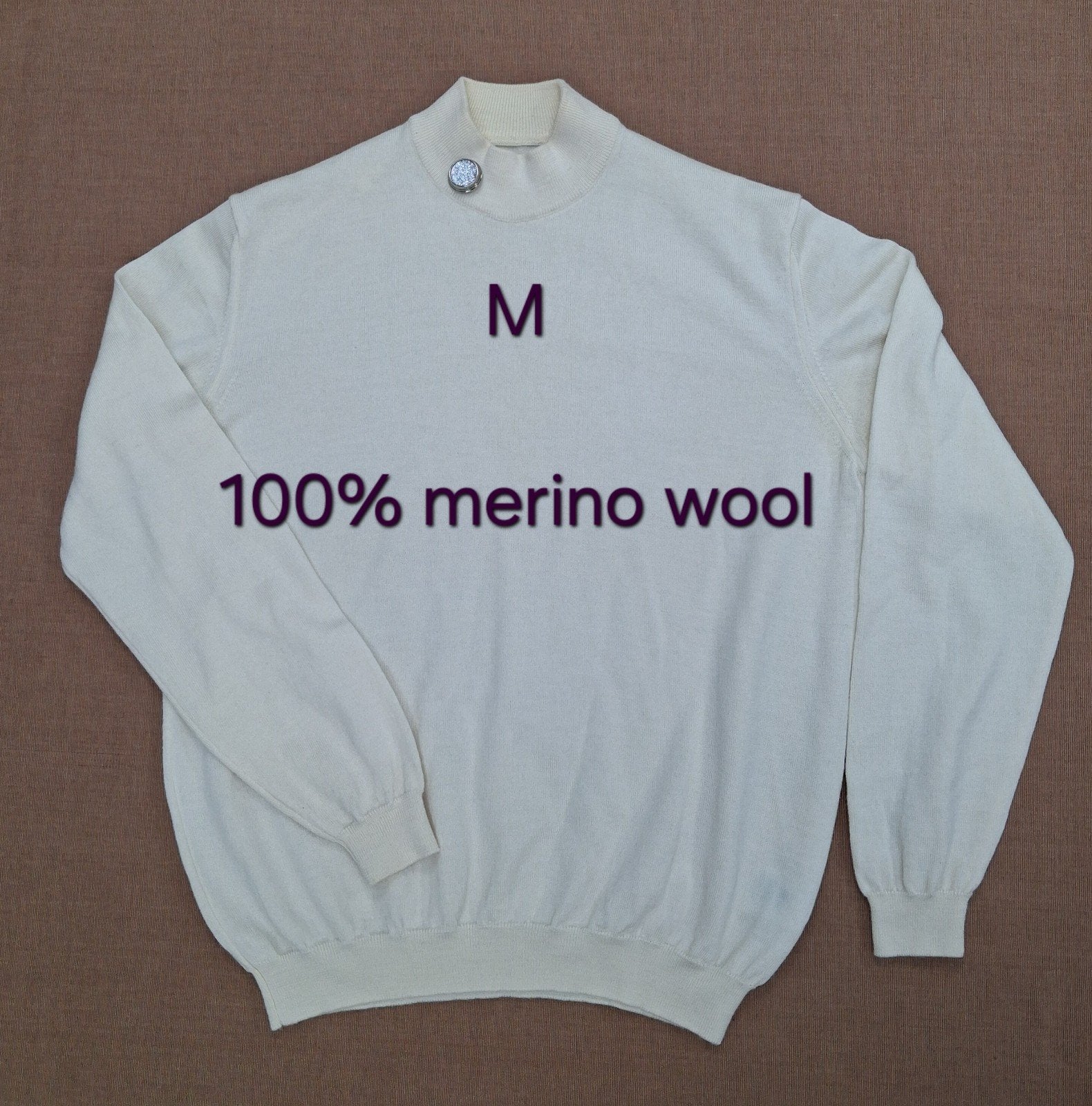 Nieuw - Vintage Merino Woll Trui voor Dames (M), Ophalen of Verzenden, Nieuw, Maat 38/40 (M), Wit