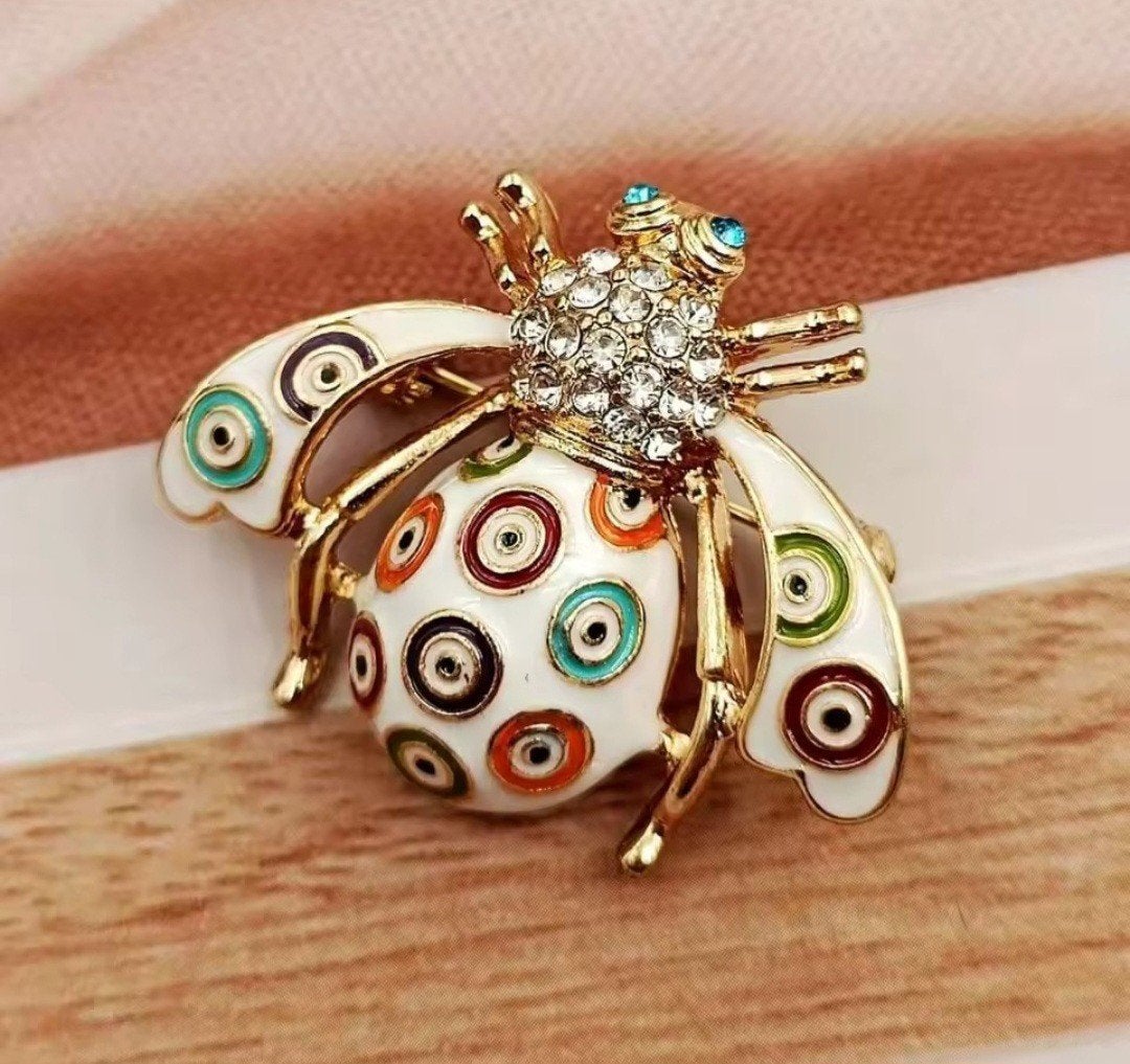 GRATIS VERZENDING   Broche Bij Vorm met Kleurrijke, Ophalen, Overige materialen, 4 tot 7 cm, Overige kleuren