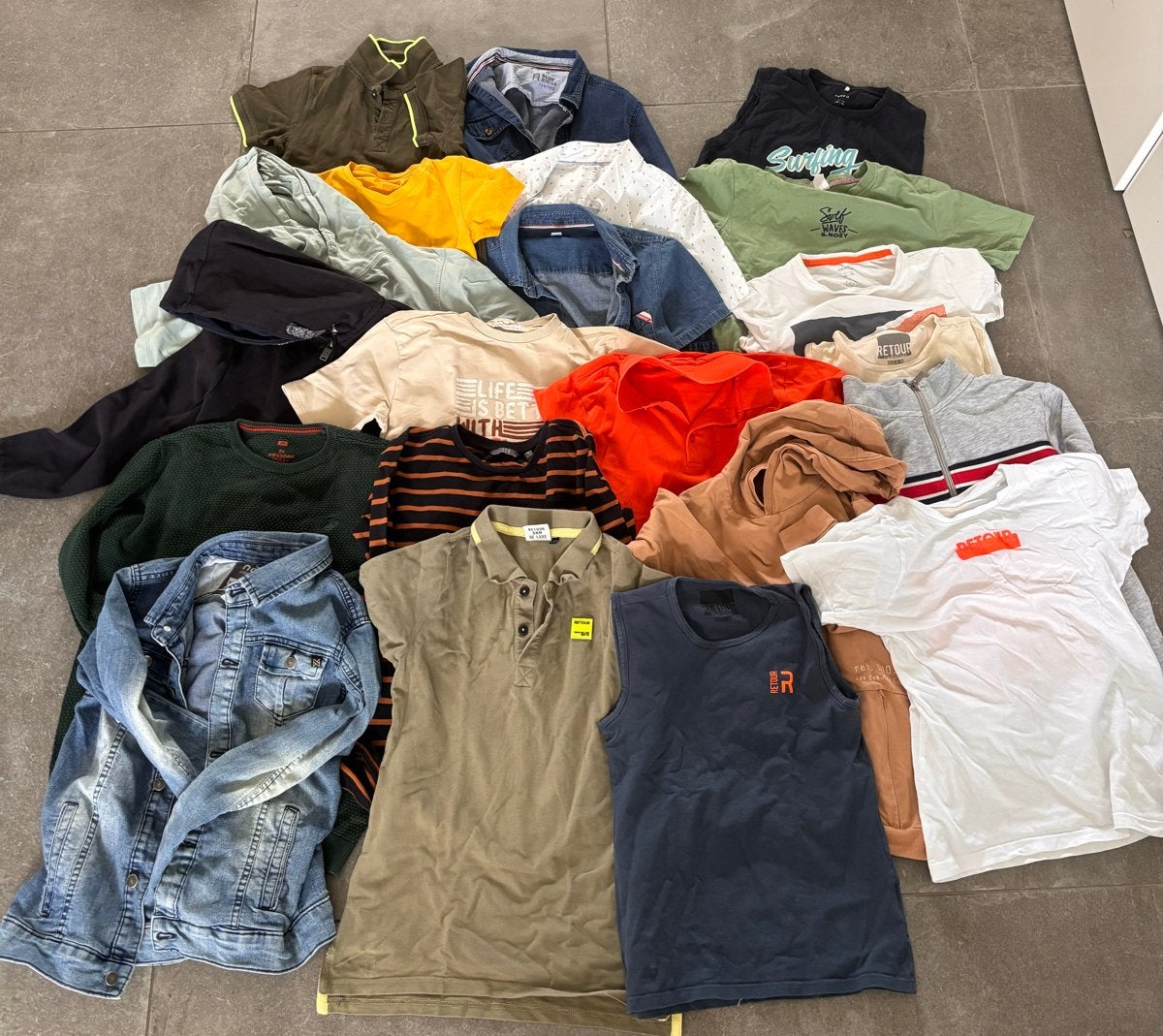 Groot kledingpakket jongen 21 stuks, diverse merken, mt 140-, Ophalen of Verzenden, Gebruikt, Maat 140