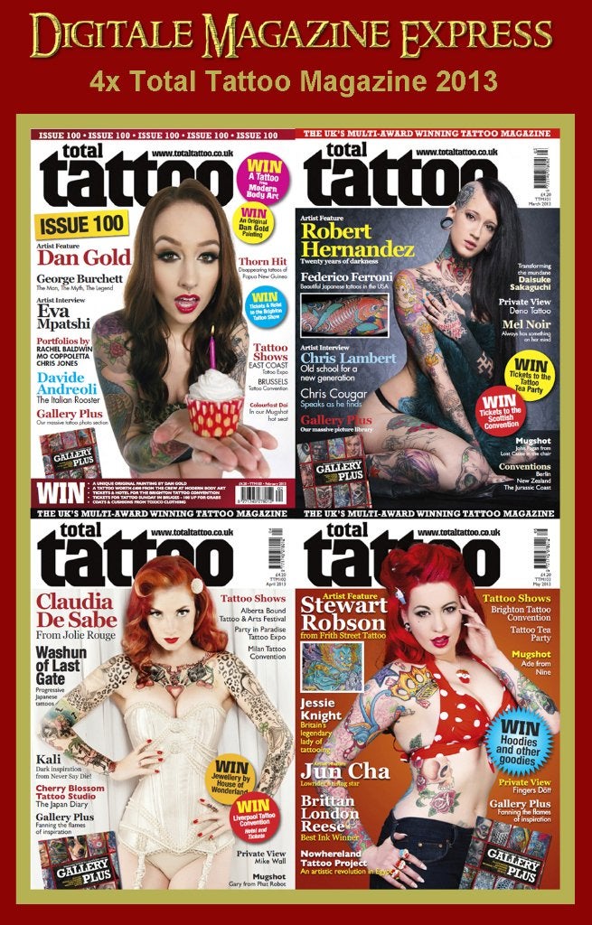 4x Total Tattoo Magazine 2013 PDF, Verzenden, Nieuw, Lichaam en Geest