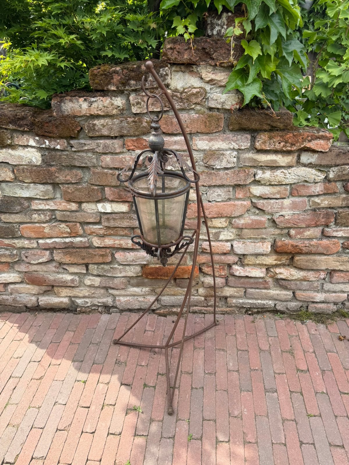 Brocante lantaarn met standaard, Ophalen