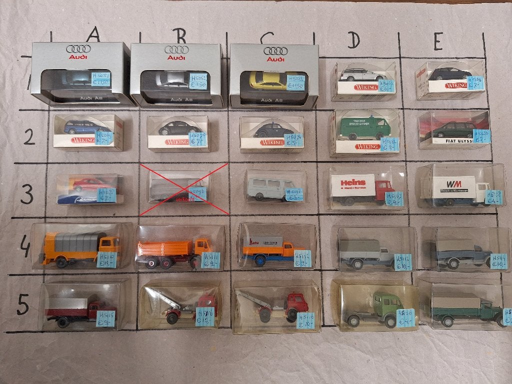 Treintjenl auto's schaal 1:87 H0 1, Hobby en Vrije tijd, Ophalen of Verzenden, Zo goed als nieuw, Auto, Wiking
