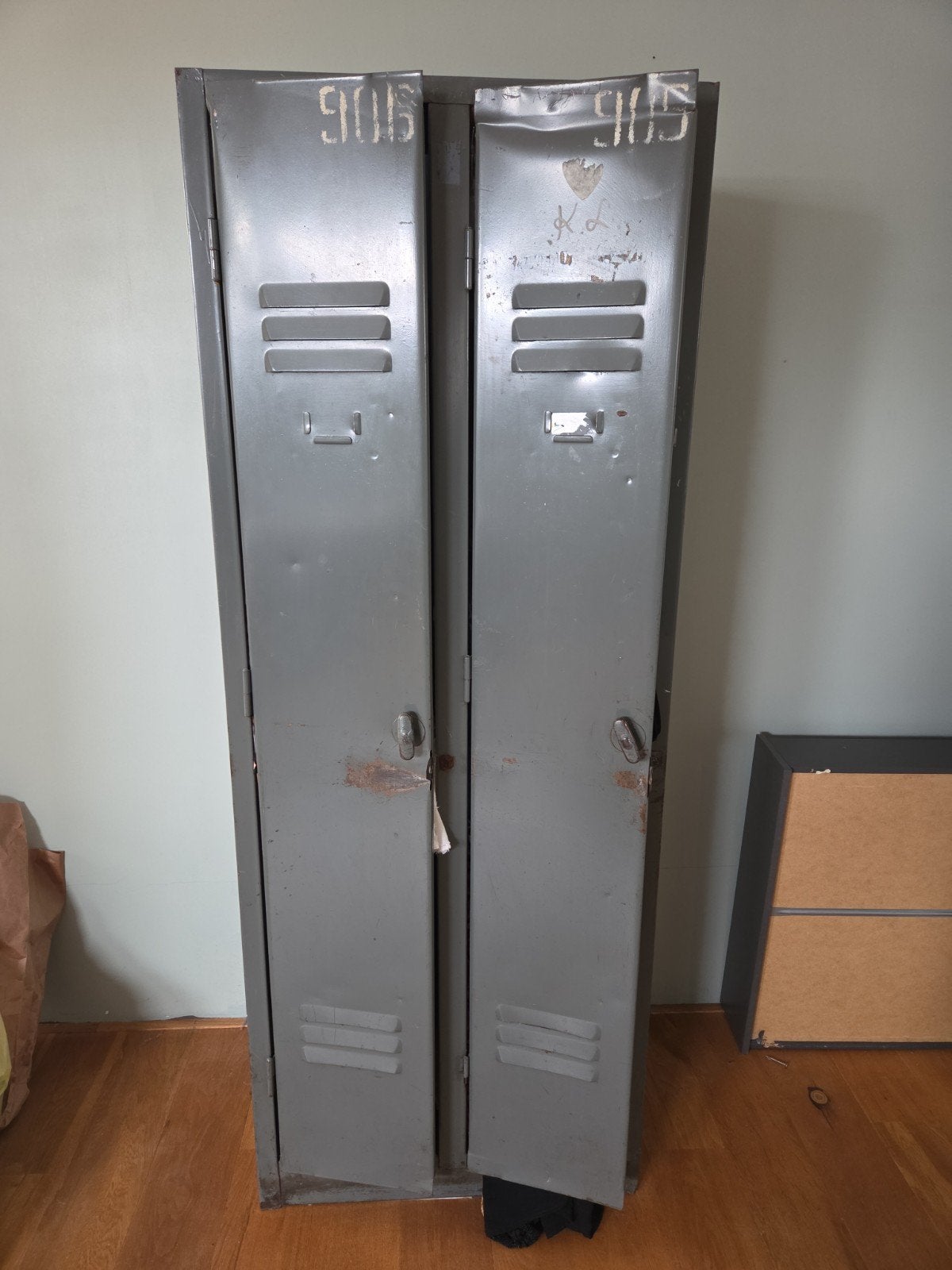 Vintage metalen locker - Industriële stijl, Ophalen, Gebruikt, Industrieel