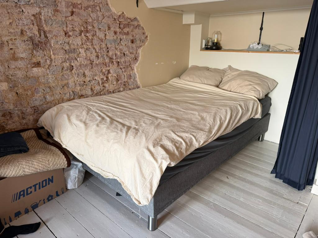 JYSK Boxspring, Ophalen, Zo goed als nieuw, Twijfelaar, 120 cm