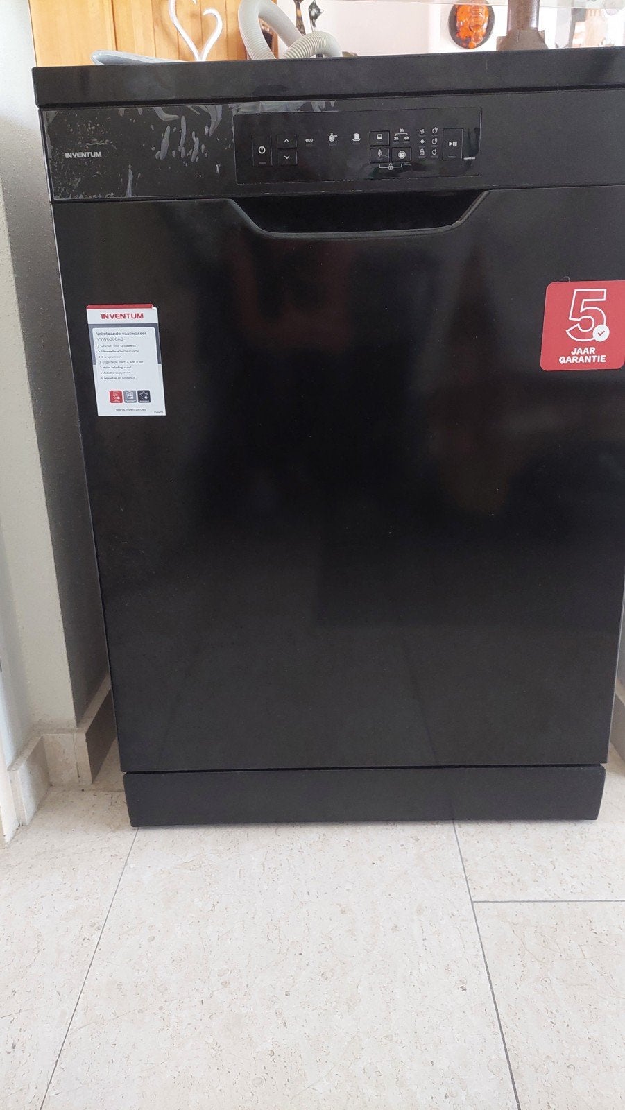 Zwarte Inventum Vaatwasser, Witgoed en Apparatuur, Vaatwasmachines, Ophalen, Zo goed als nieuw, 85 tot 90 cm