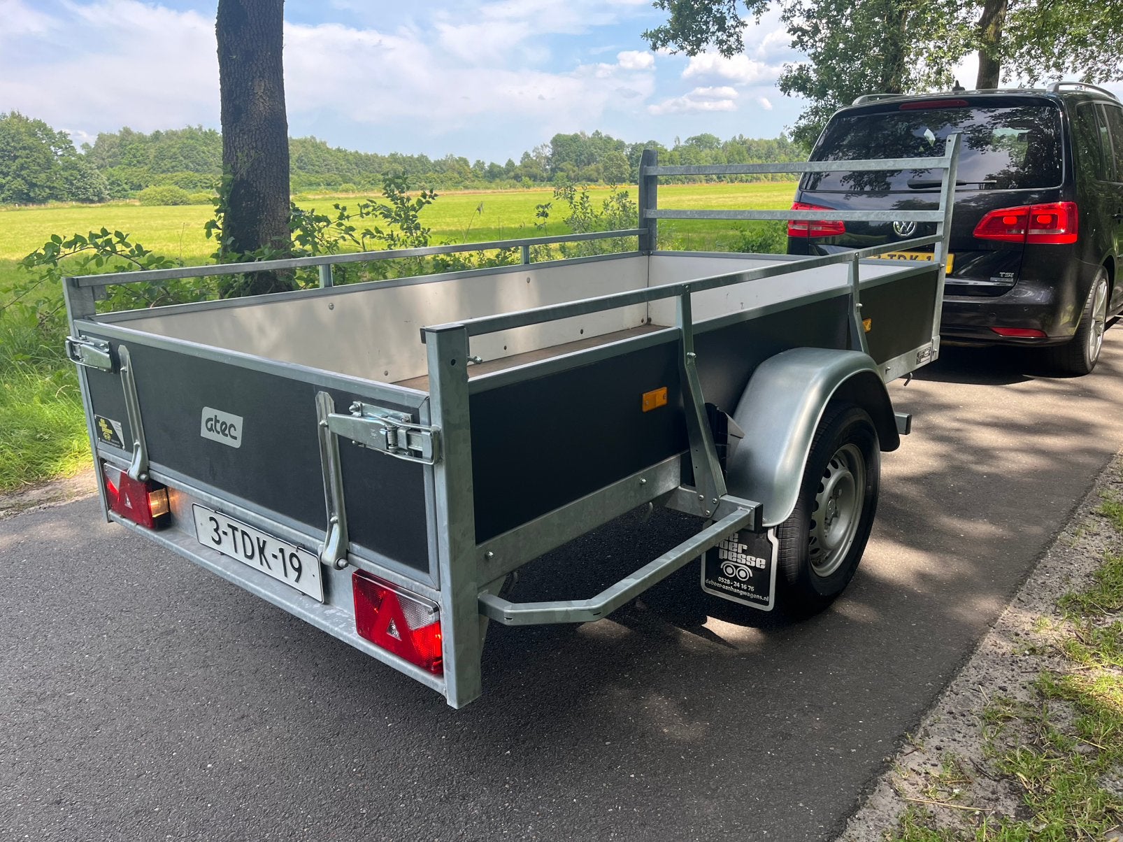 Atec Aanhangwagen 750KG 250x130 B-Rijbewijs ZGAN aanhanger, Ophalen, Zo goed als nieuw