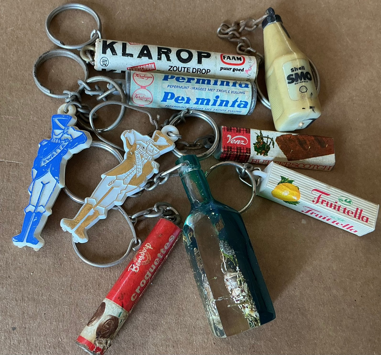 Aantal oude sleutelhangers jaren 60, Verzamelen, Ophalen of Verzenden, Gebruikt, Merk