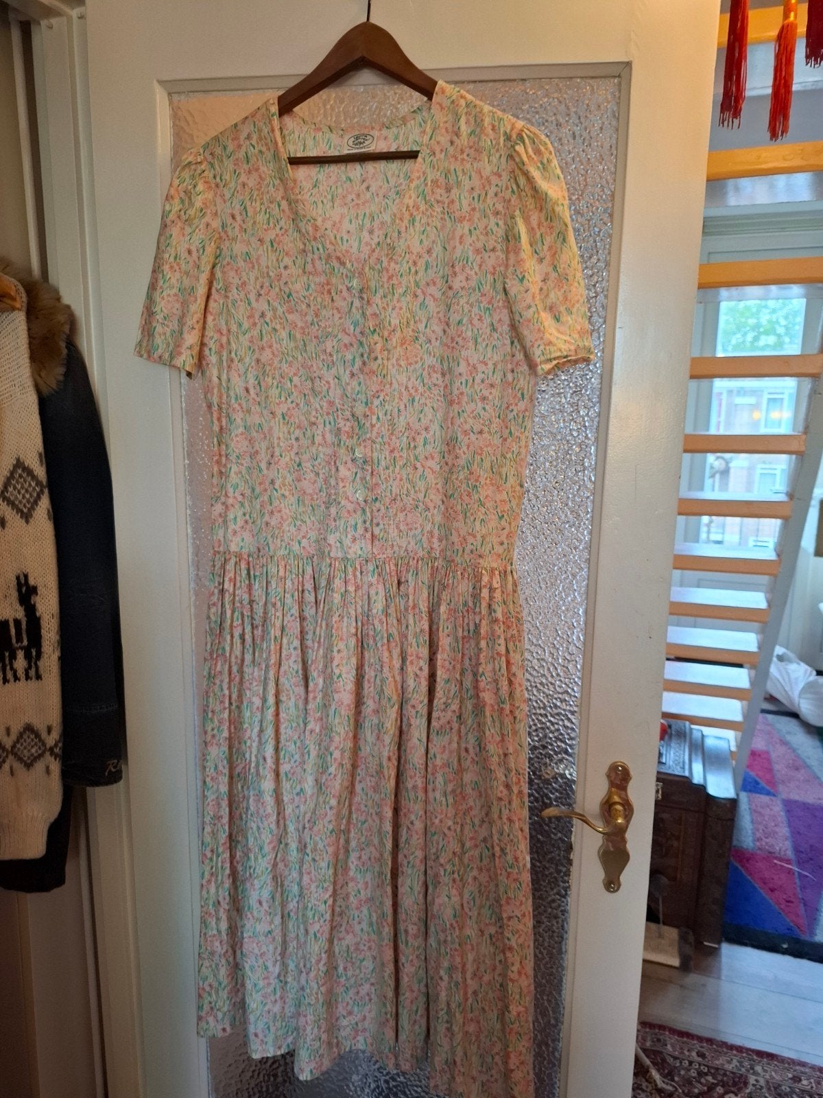 Laura Ashley Romantische Maxi Jurk - Crème met Roze Bloemen, Kleding | Dames, Maat 38/40 (M), Meerkleurig, Ophalen of Verzenden
