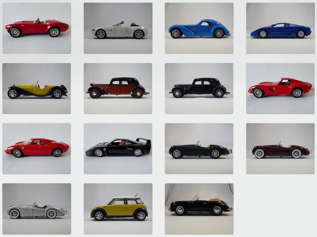 Bburago AC BMW Bugatti Citroen Ferrari Jaguar Porsche Mini, Ophalen of Verzenden, Zo goed als nieuw, Auto, Bburago