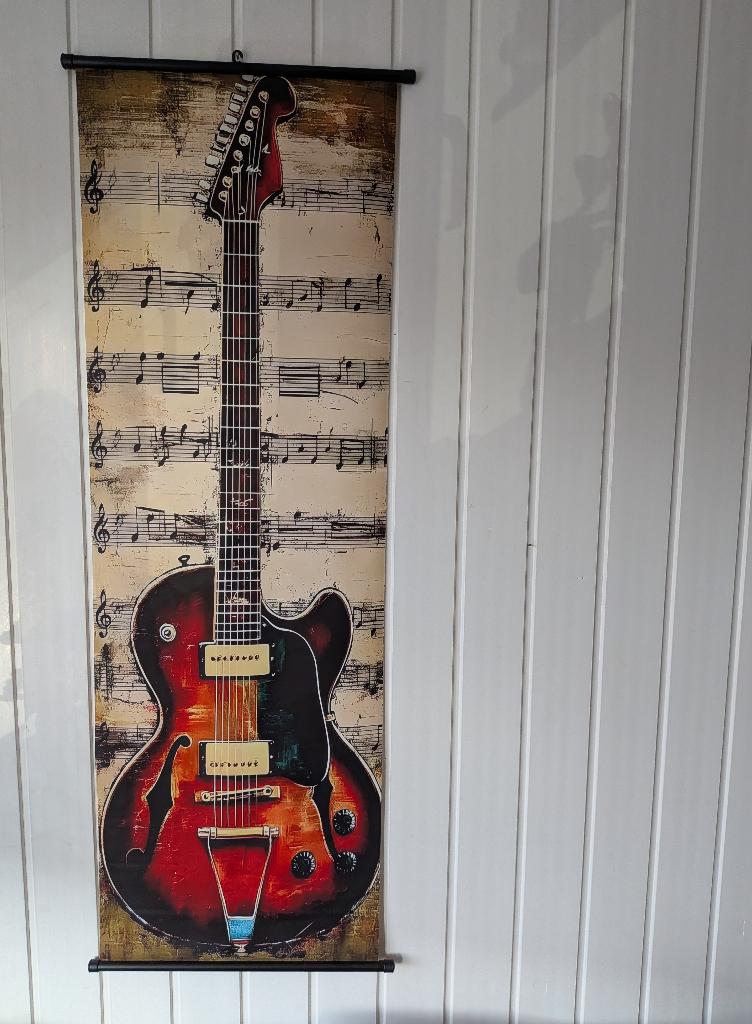 Gitaar muurhangers, Western, 40 cm, 120 cm, Meerkleurig