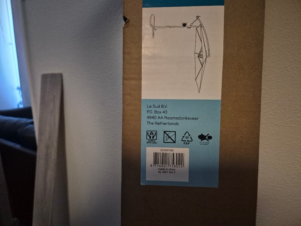 Parasol, Ophalen, Nieuw, 1 tot 2 meter, Parasolvoet