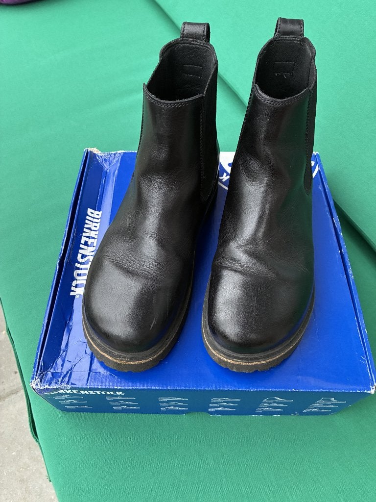 Birkenstock Highwood Slip On Mid Black laarzen, Zwart, Lage of Enkellaarzen, Ophalen of Verzenden, Zo goed als nieuw