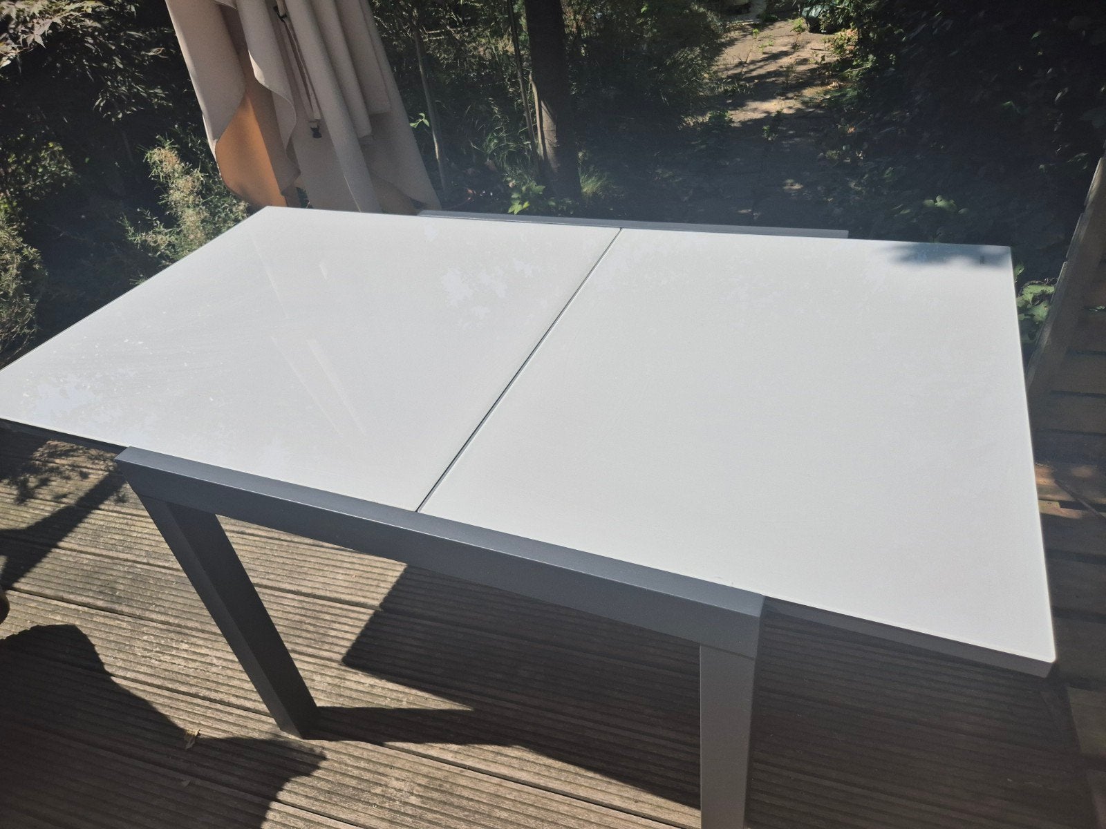 Uitschuifbare tuintafel antraciet - Naterial Lyra, Tuin en Terras, Tuintafels, Gebruikt, Vierkant, Aluminium, Ophalen