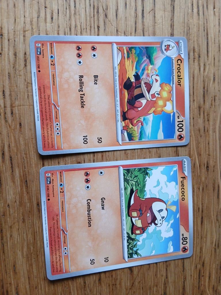 Pokémon Kaarten: Fuecoco en Crocalor (Scarlet & Violet), Ophalen of Verzenden, Zo goed als nieuw, Meerdere kaarten