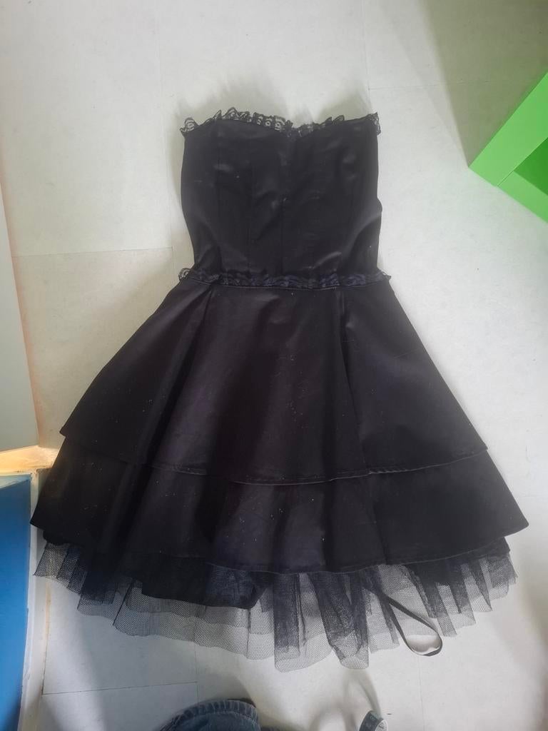 Vintage gothic jurkje maat M, Ophalen, Zo goed als nieuw, Maat 38/40 (M), Zwart