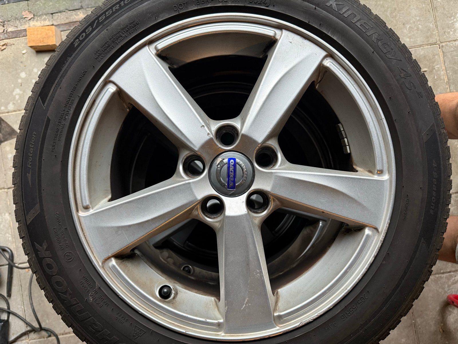 Volvo Velgen met 205/55R16, Auto-onderdelen, Banden en Velgen, Ophalen, Gebruikt, 16 inch, Banden en Velgen