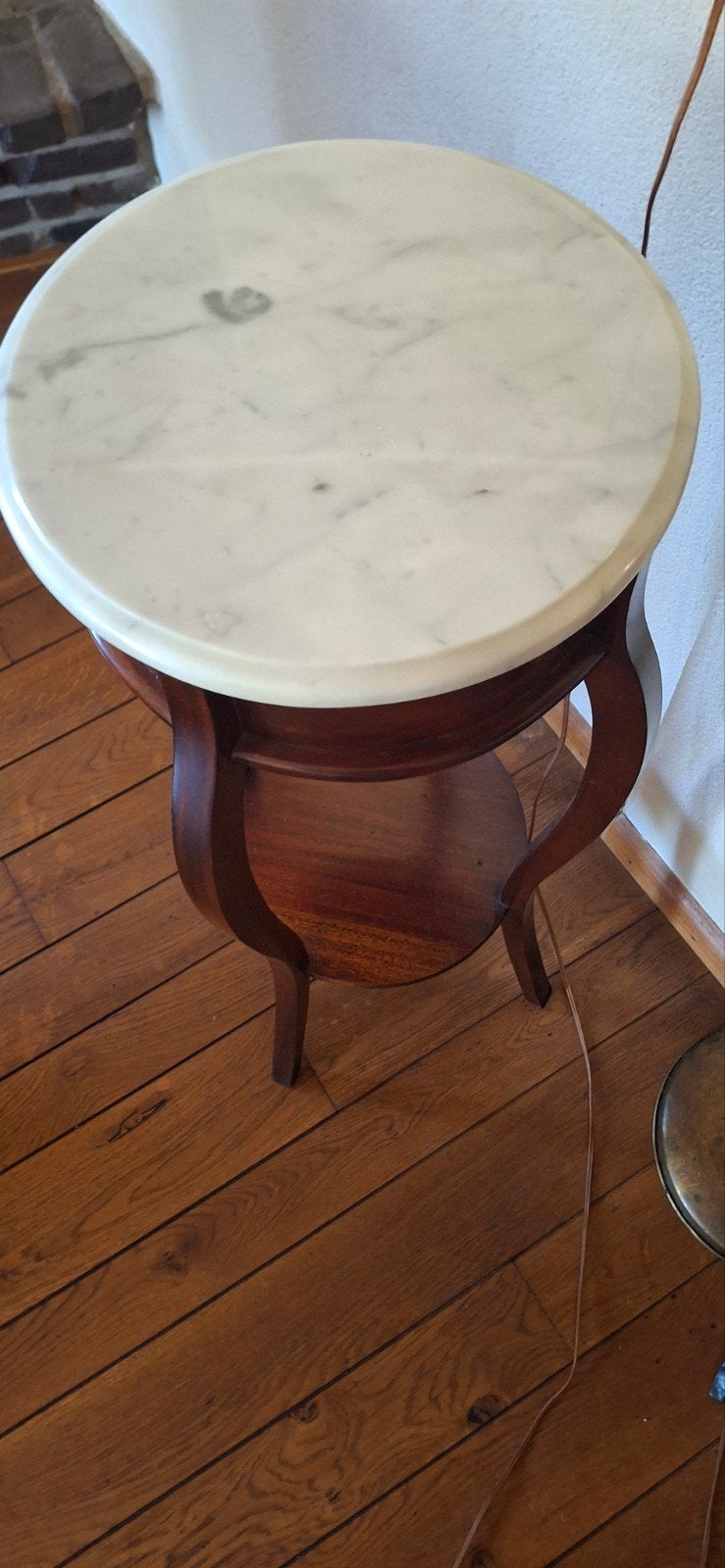Antieke bijzettafel met marmeren blad, Antiek en Kunst, Ophalen