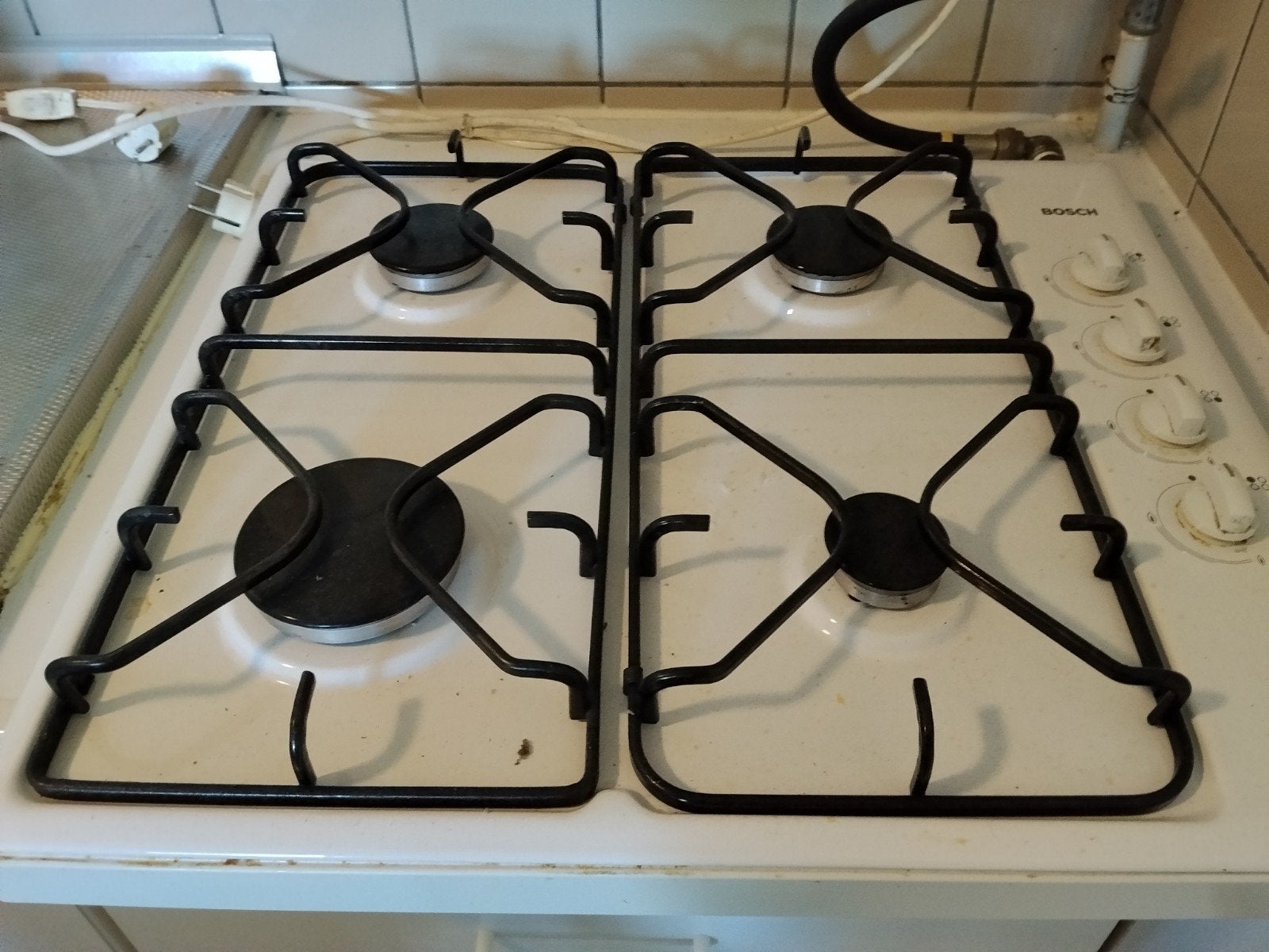 Bosch gasfornuis 4 pits in goede gebruikte staat, Gebruikt, Gas, Vrijstaand, 4 kookzones