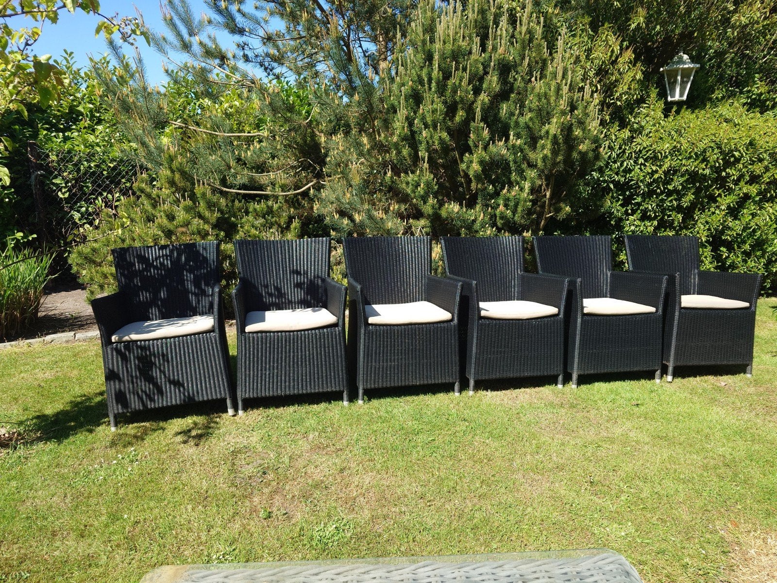 6 zwarte Club Collection tuinstoelen, Tuin en Terras, Ophalen, Kunststof