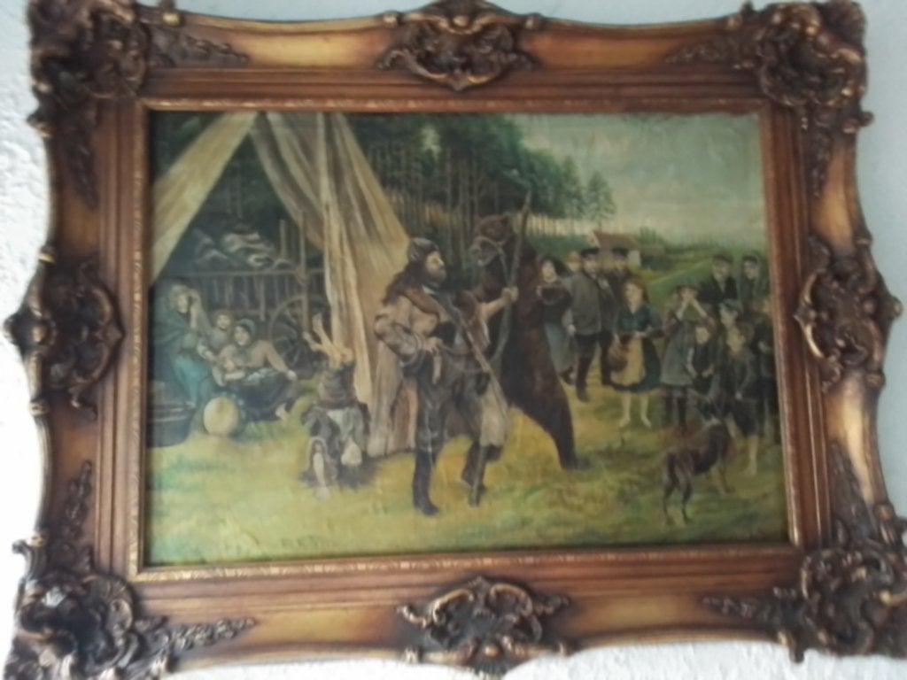 Antiek schilderij zigeuners, Antiek en Kunst, Doek, Portret of Personen, Oud hollands, Ophalen of Verzenden