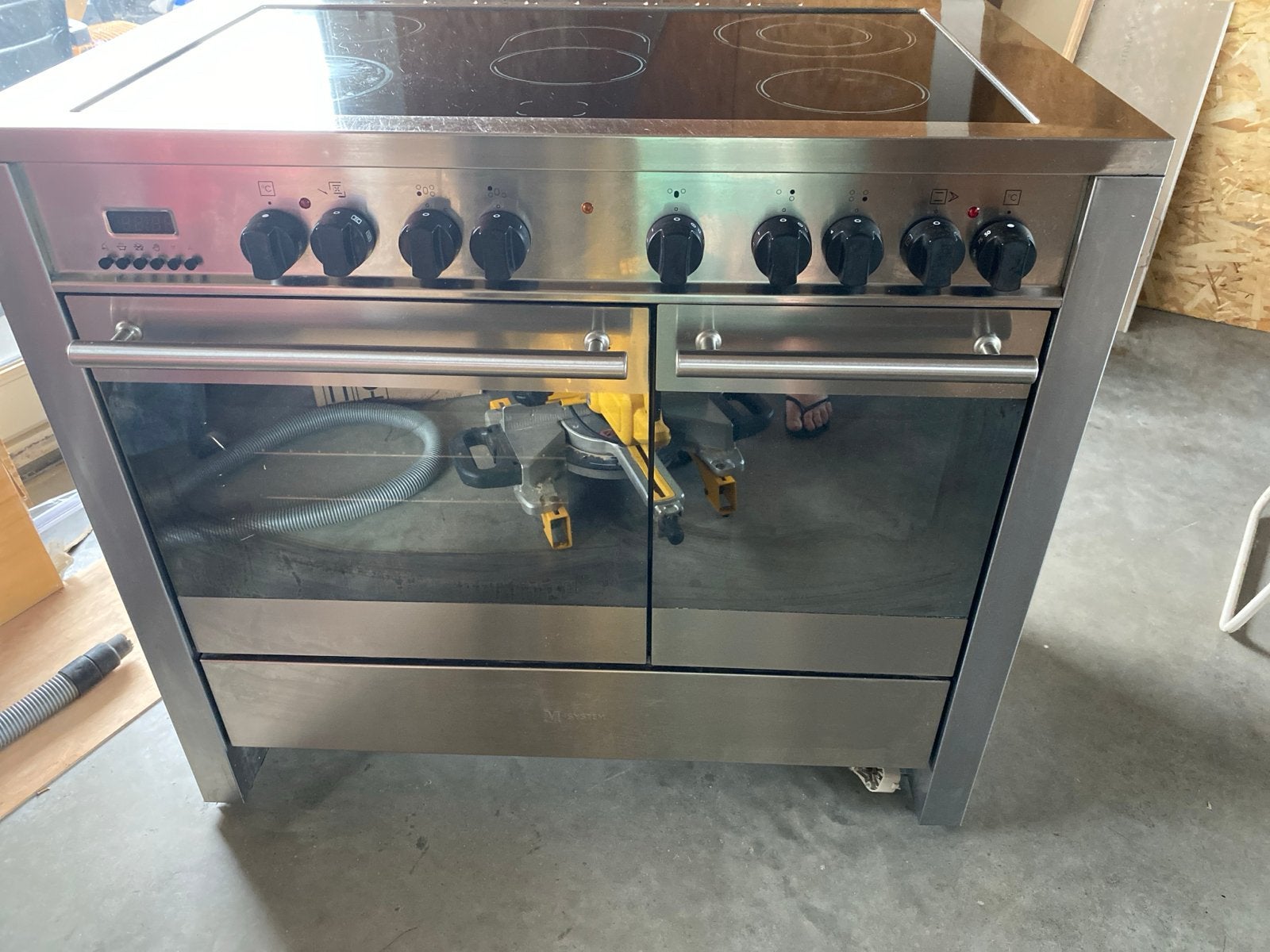 Vrijstaand keramisch fornhuis met dubbele oven 100cm, Ophalen, Gebruikt, 60 cm of meer, Inductie