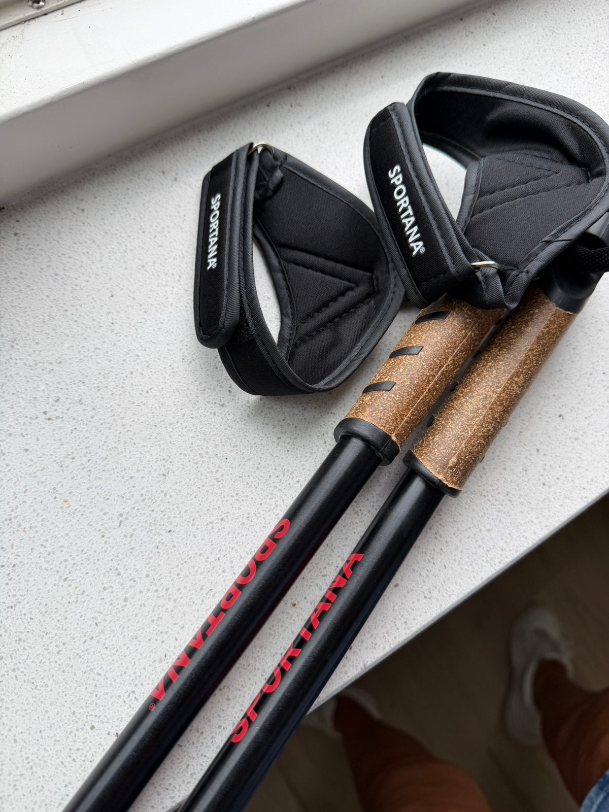 Sportana Nordic Walking stokken zwart, Diversen, Wandelstokken, Ophalen of Verzenden, Verstelbaar, Zo goed als nieuw