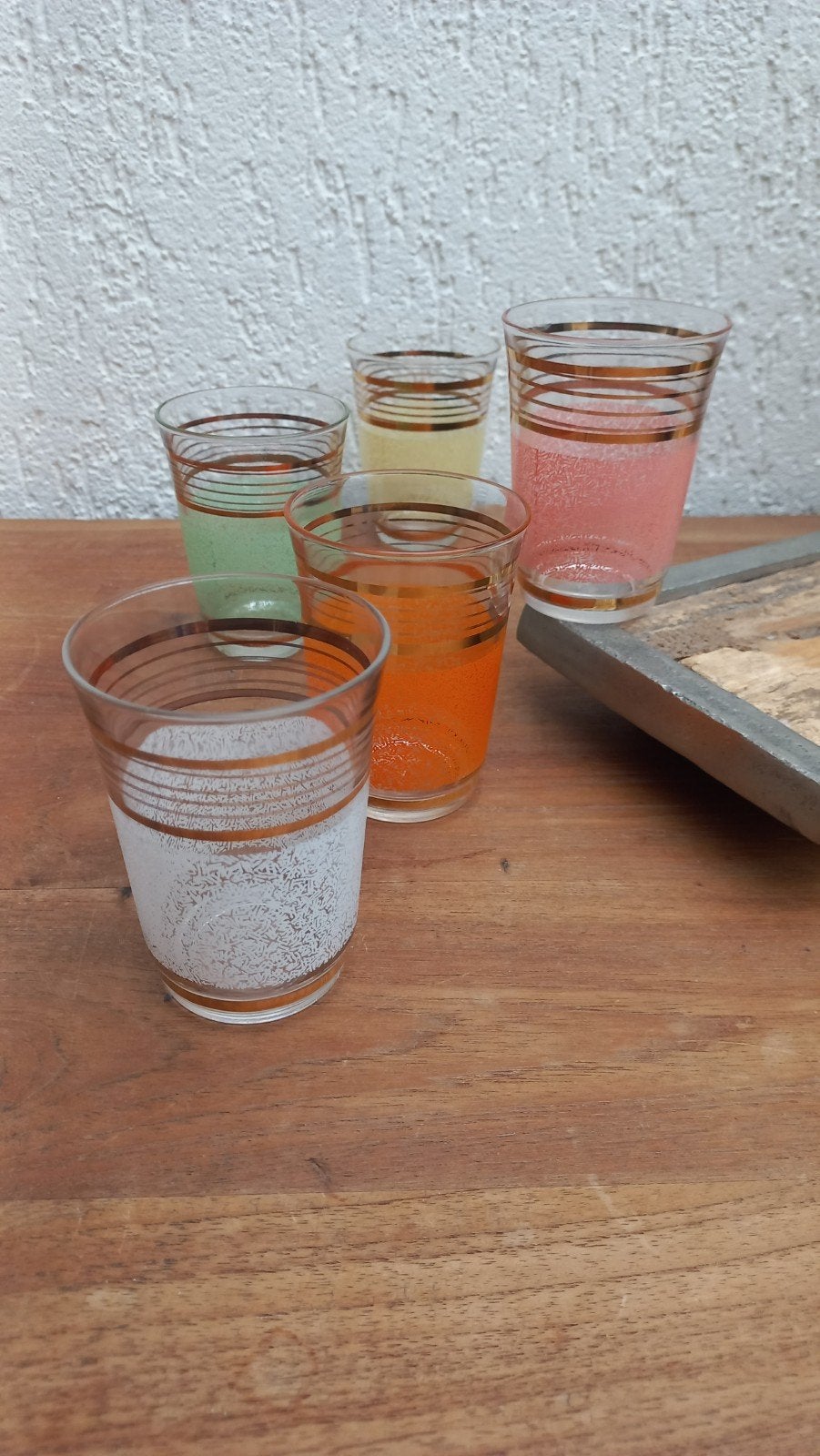 Zes vintage glazen. Limonadeglas. Reims, Verzamelen, Glas en Borrelglaasjes, Ophalen of Verzenden, Gebruikt, Frisdrankglas