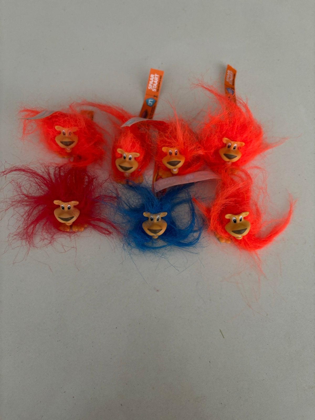 7 Albert Heijn leeuwtjes/ Welpies (rood oranje en blauw), Albert Heijn, Ophalen of Verzenden
