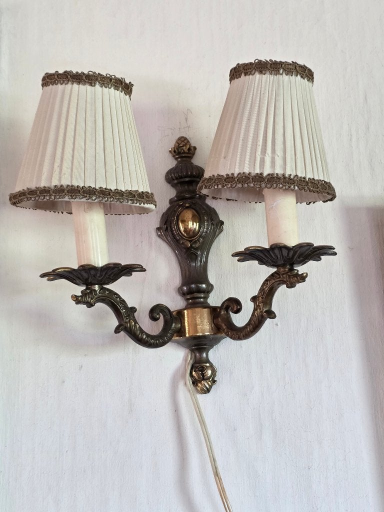 2x Vintage '50 wandlamp, Huis en Inrichting, Lampen | Wandlampen, Ophalen, Gebruikt, E14 (klein), Overige kleuren