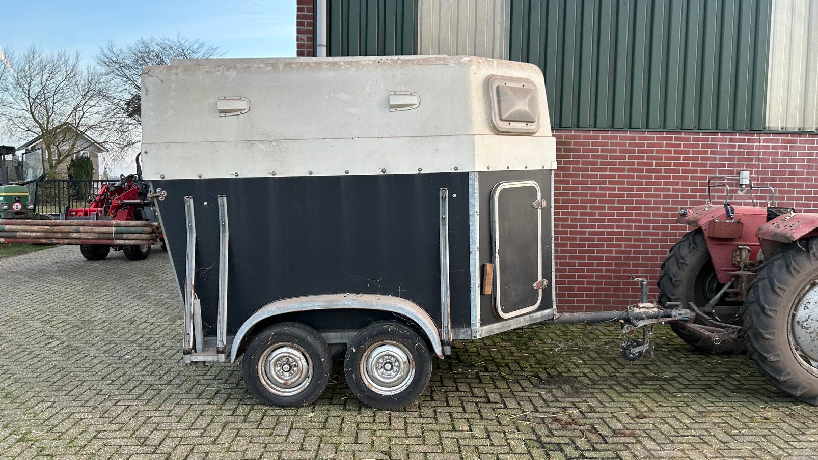 Paardentrailer aanhanger opknapper, Ophalen, Gebruikt, Hout, 1½-paards trailer