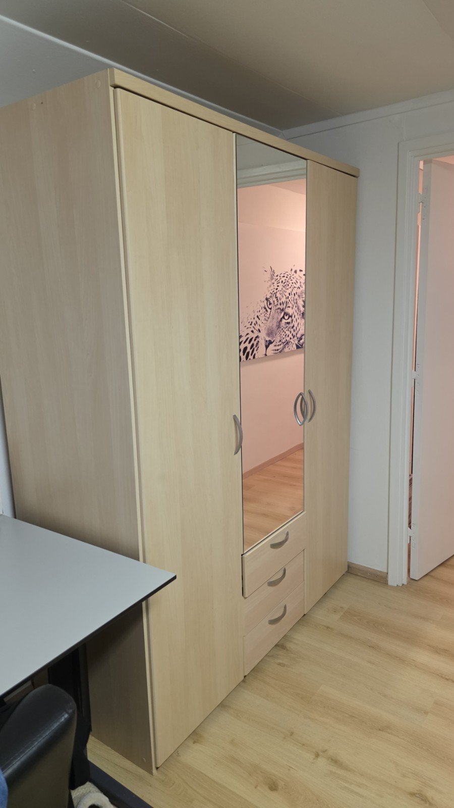 Praktische kledingkast met spiegel en lades, Huis en Inrichting, Kasten | Kledingkasten, Ophalen