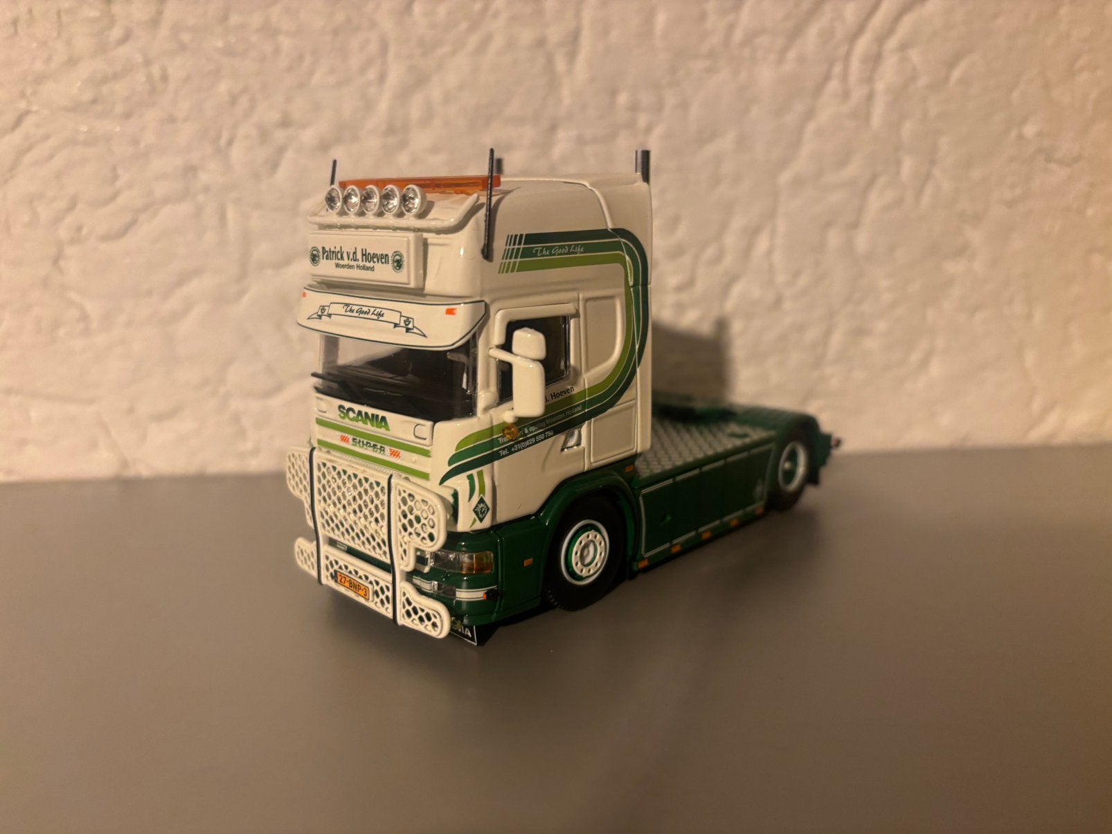 Tekno scania patrick vd hoeven, Hobby en Vrije tijd, Modelauto's | 1:50, Ophalen of Verzenden, Zo goed als nieuw, Bus of Vrachtwagen