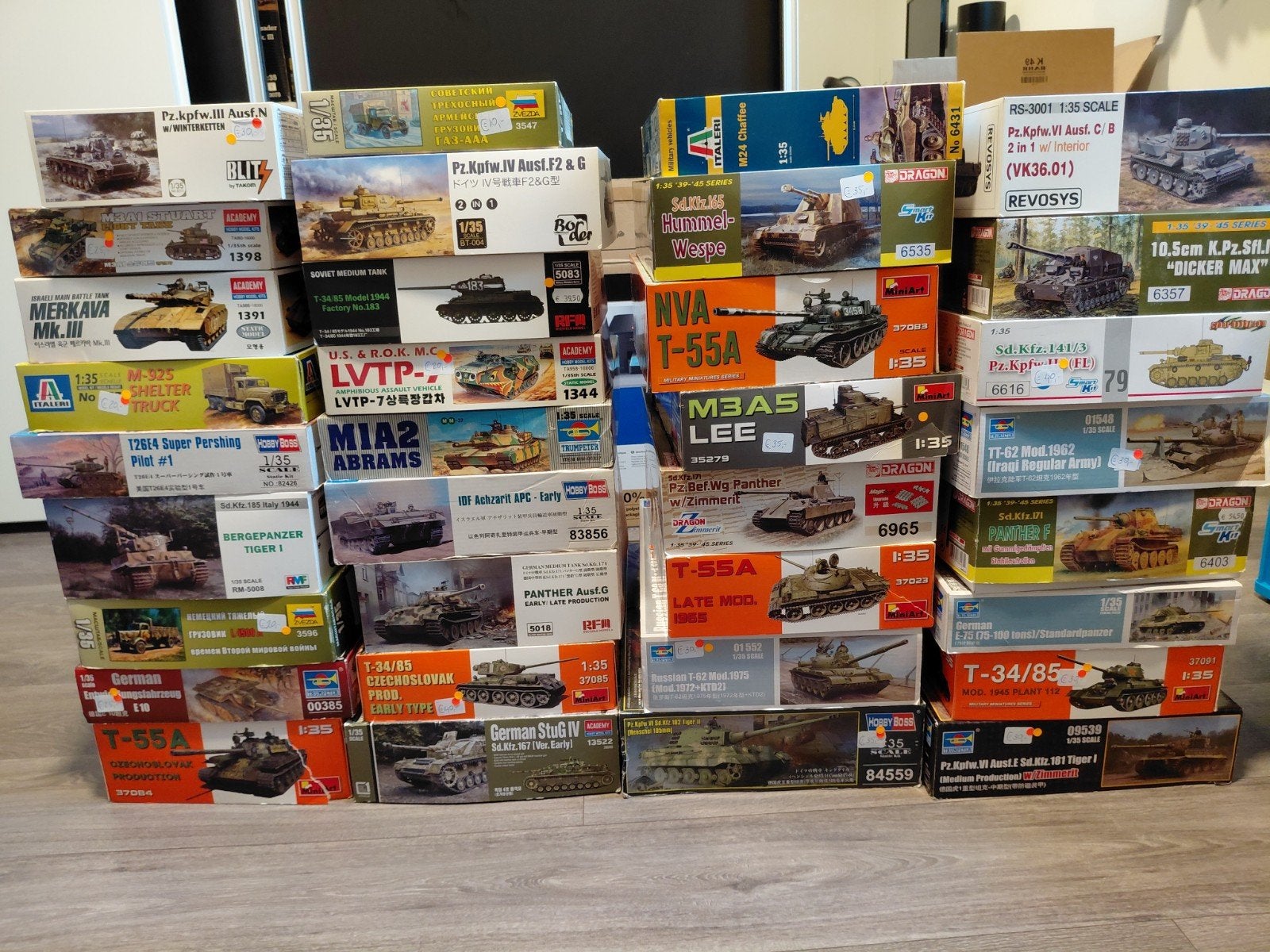 Grote collectie modelbouw tanks en militaire voertuigen, Hobby en Vrije tijd, Overige merken, Tank, 1:32 tot 1:50, Ophalen of Verzenden