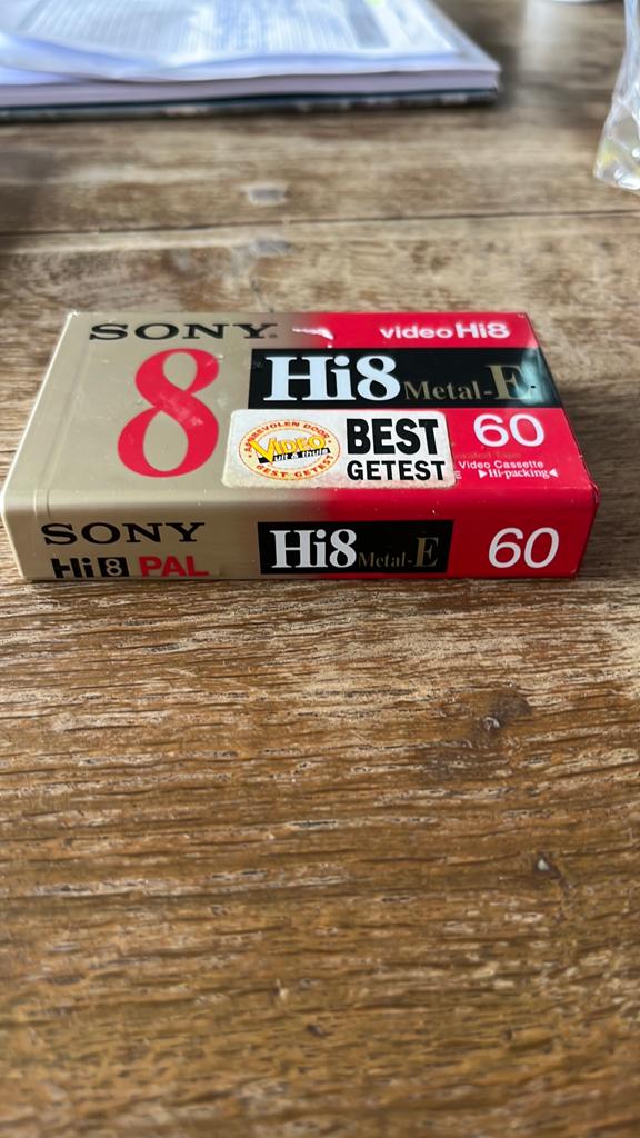 Sony 8 video Hi8 cassette 60 min nieuw en geseald, Audio, Tv en Foto, Videocamera's Digitaal, Ophalen, 20x of meer, Sony, Band, Disc of Geheugen