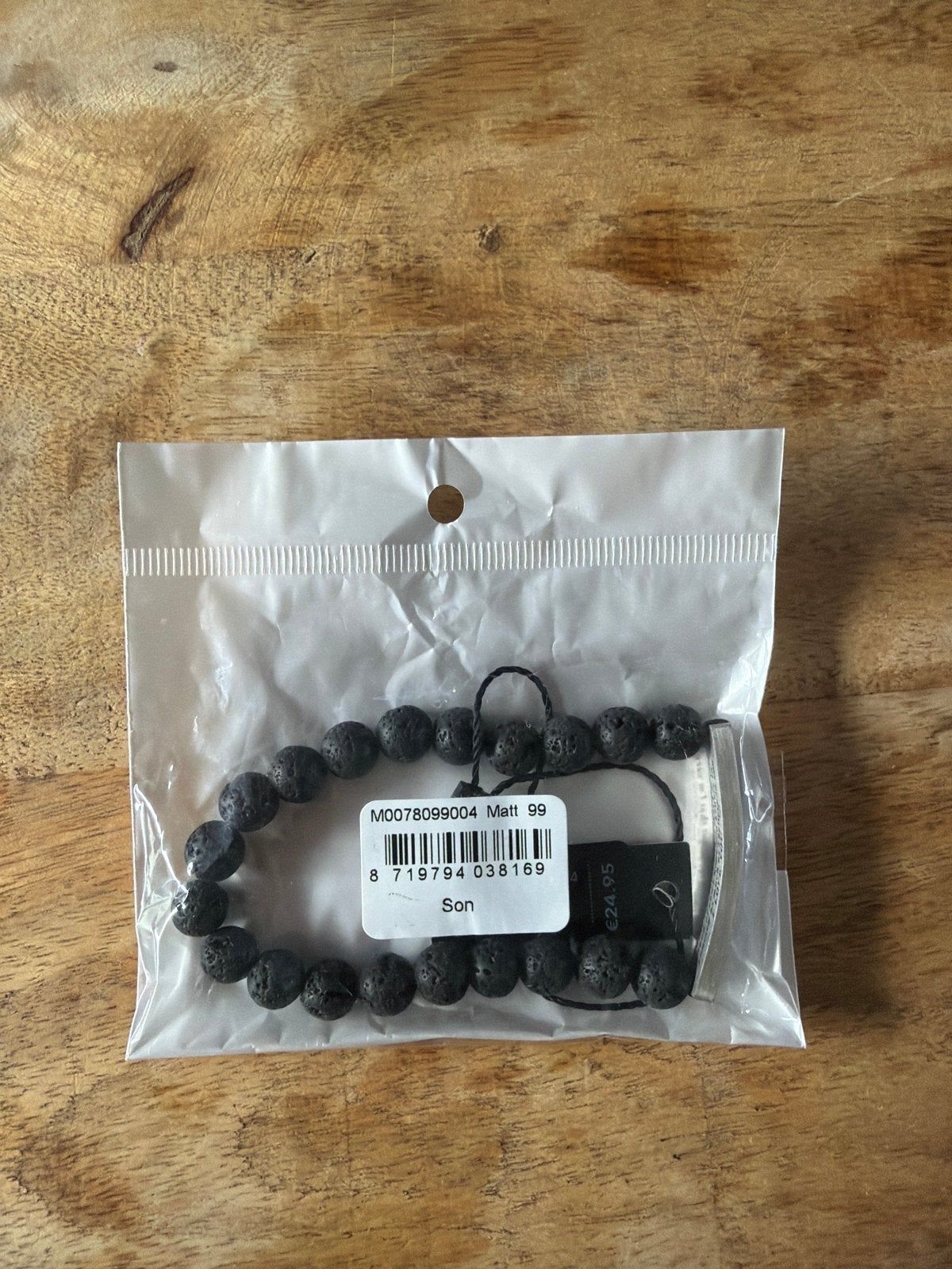 Ixxxi Son Zwarte Lavasteen Armband - Nieuw in Verpakking, Ophalen of Verzenden, Nieuw, Zwart, Overige materialen
