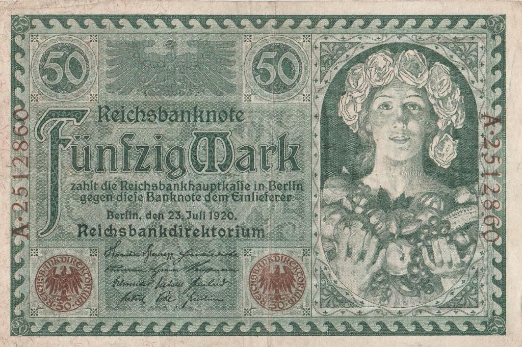 50 Mark Duitsland 23.7.1920, Postzegels en Munten, Bankbiljetten | Europa | Niet-Eurobiljetten, Ophalen of Verzenden, Duitsland