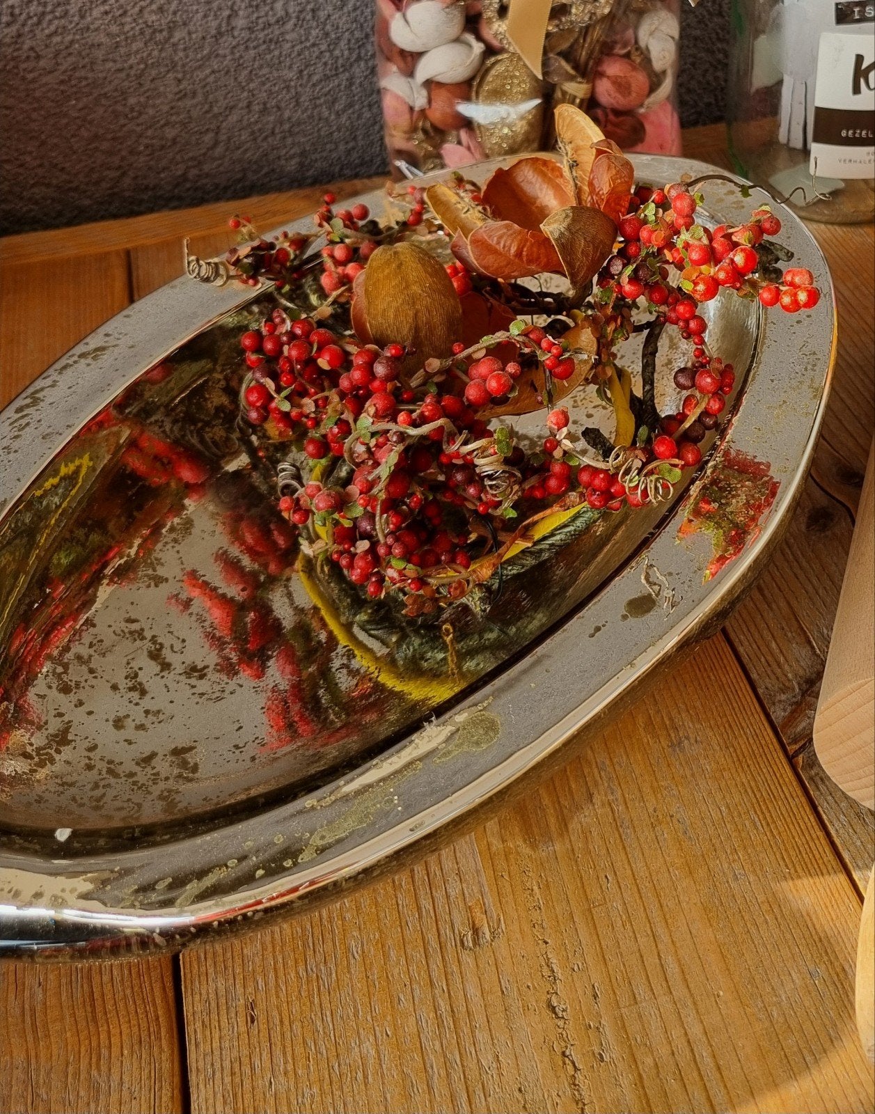 Mooie decoratieve schaal Riverdale, Ophalen, Zo goed als nieuw, Rond, Glas