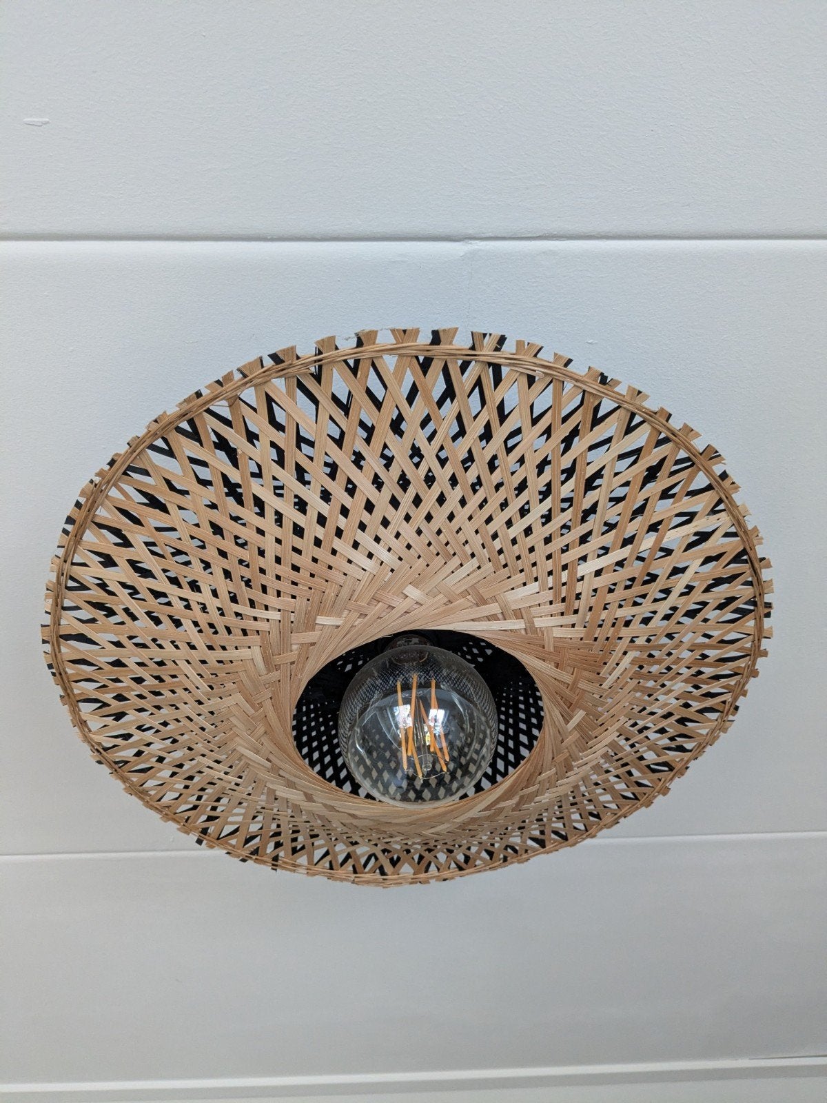 Good & Mojo Bamboe plafondlamp - Natuurlijke uitstraling, Ophalen, Beige, Gebruikt, Modern