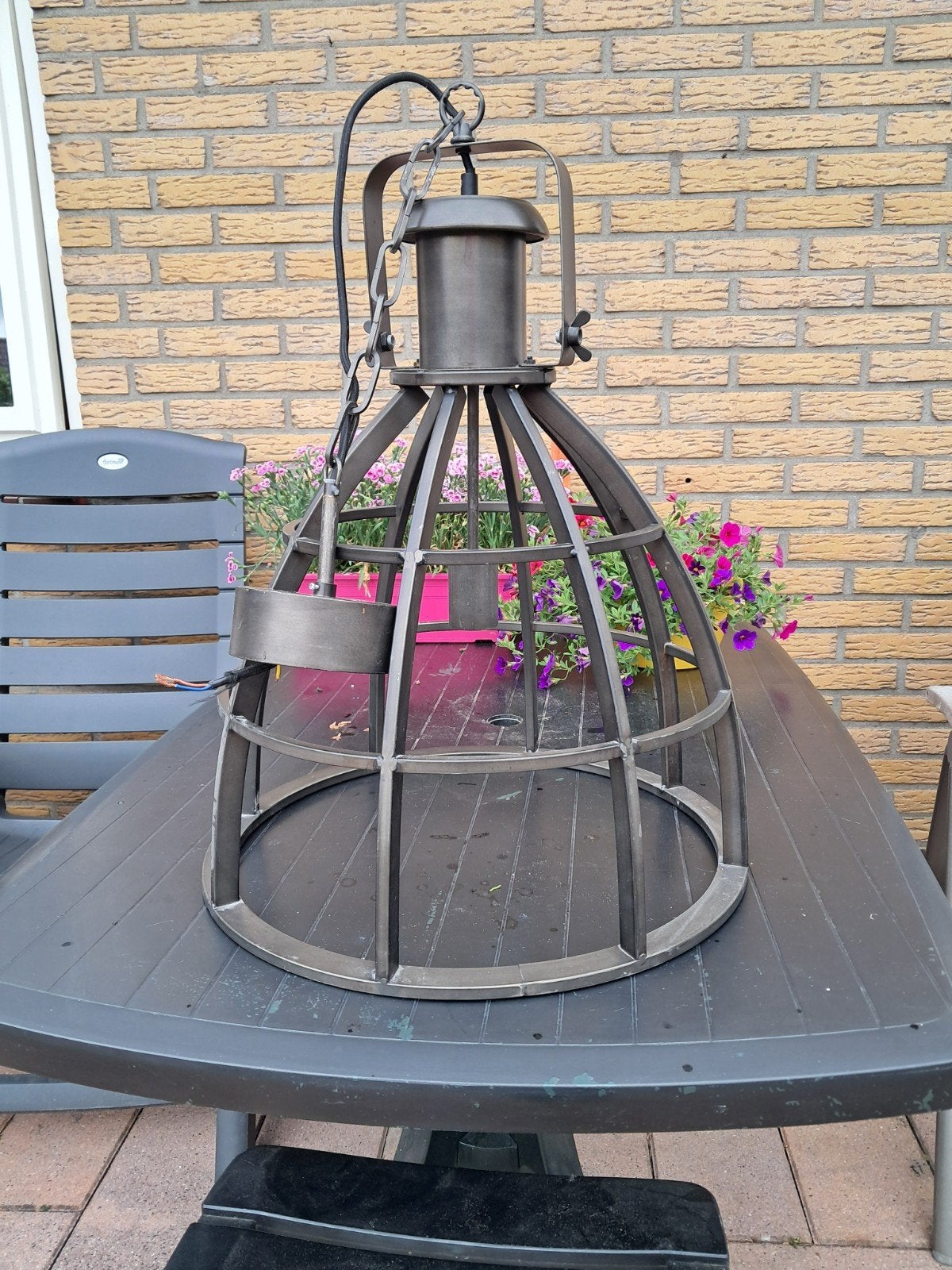 Hanglamp gietijzer, Huis en Inrichting, Lampen | Hanglampen, Ophalen, Gebruikt
