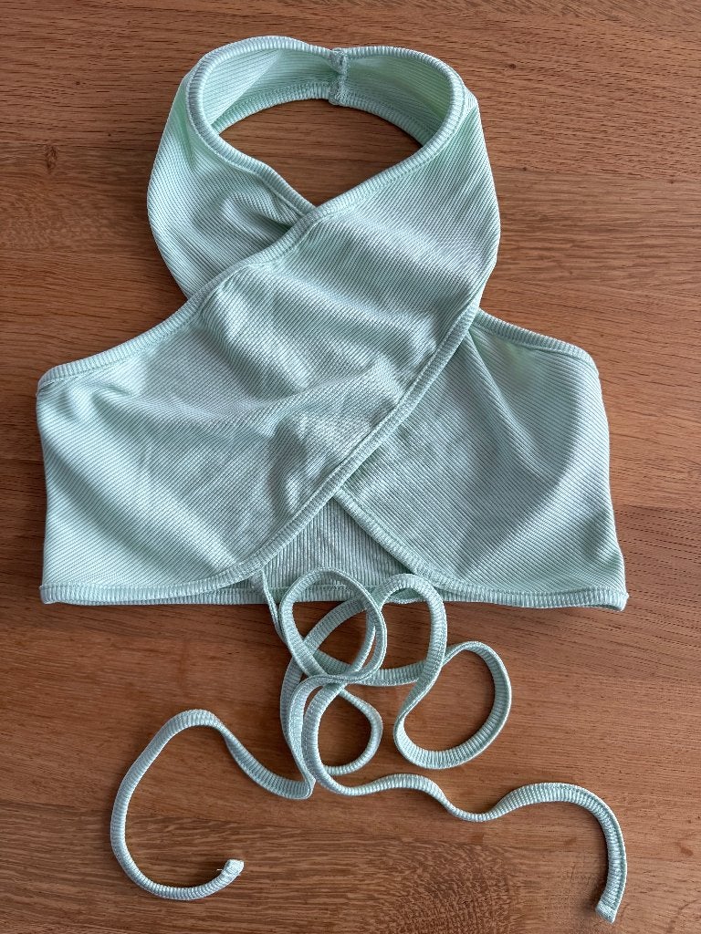 Nieuw mintgroen wikkeltopje, Nieuw, Ophalen of Verzenden, Zonder mouw, Maat 34 (XS) of kleiner