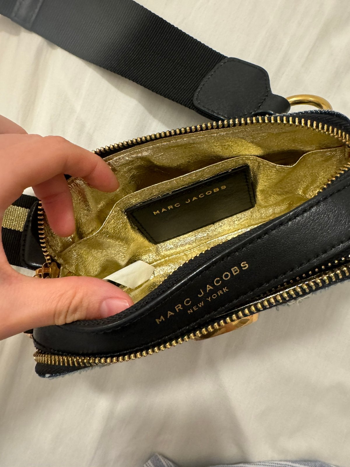 Marc Jacobs Snapshot crossbody original, Denim - Jeans, Ophalen of Verzenden, Blauw, Schoudertasje