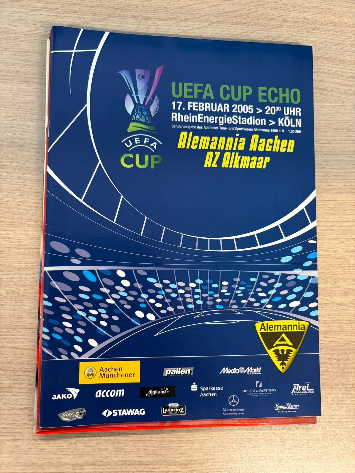Programmaboekje Alemannia Aachen - AZ, Ophalen of Verzenden, Zo goed als nieuw, AZ, Boek of Tijdschrift