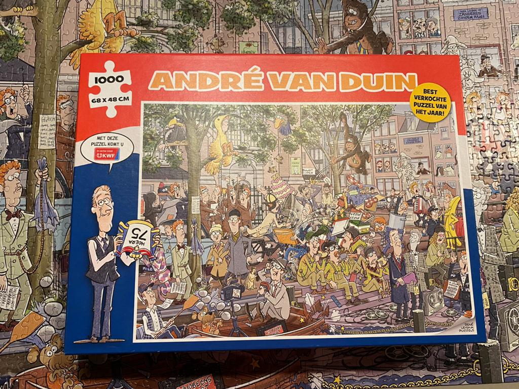 Andre van Duin puzzel 1000 stukjes, Hobby en Vrije tijd, Denksport en Puzzels, Ophalen of Verzenden, 500 t/m 1500 stukjes, Zo goed als nieuw